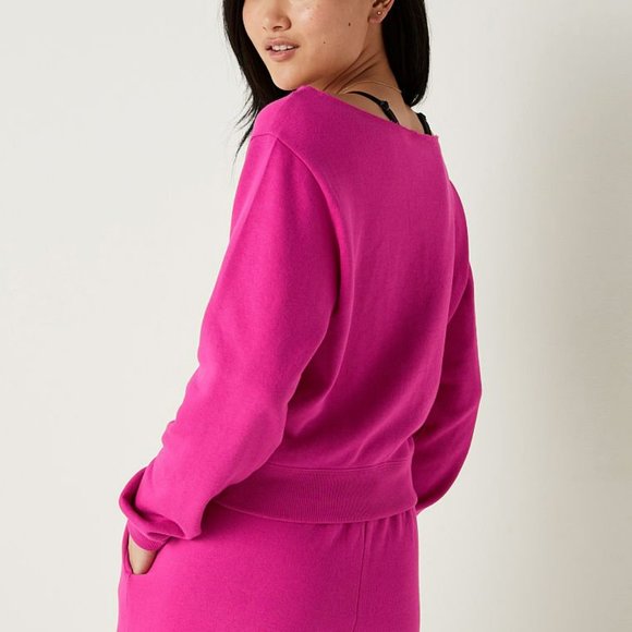 NWT VS PINK Neon off the Shoulder Sweatshirt - Picture 3 of 4